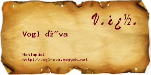 Vogl Éva névjegykártya